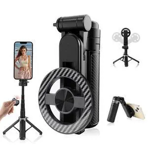 4-in-1 Multifunctional Magnetic Selfie Stick,360° Rotation Phone Tripod, Portable Extendable Mag Tripod,for Video Recording & Vlog,Portable Pocket Size for iPhone & Android(Black) 4-in-1 Multifunctional Magnetic Selfie Stick,360° Rotation Phone Tripod, Portable Extendable Mag Tripod,for Video Recording & Vlog,Portable Pocket Size for iPhone & Android(Black)