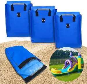 Vinyl SandBags with Handle(Each Capacity 55 Pound, 4 Pack) | Durable 18oz Vinyl Bounce House Sand Bags Suitable for Fixed Inflatable Trampolines Inflatable Water Slide Canopies Tents Vinyl SandBags with Handle(Each Capacity 55 Pound, 4 Pack) | Durable 18oz Vinyl Bounce House Sand Bags Suitable for Fixed Inflatable Trampolines Inflatable Water Slide Canopies Tents