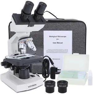 Professional 40X-2500X Lab Binocular Compound Microscope for Clinical Research - 4 Achromatic Objectives, Double-Layer Mechanical Stage, Coaxial Focus - High-Precision LED Scope for Labs & Medicine Professional 40X-2500X Lab Binocular Compound Microscope for Clinical Research - 4 Achromatic Objectives, Double-Layer Mechanical Stage, Coaxial Focus - High-Precision LED Scope for Labs & Medicine