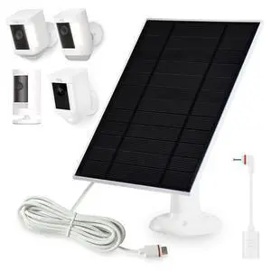 4W Solar Panel for Ring Outdoor Cameras,1Pack Solar Panel Compatible with All New Stick Up Outdoor Cam Battery,Spotlight Cam Plus/Pro Battery,with USB-C to Barrel Plug Adapter 4W Solar Panel for Ring Outdoor Cameras,1Pack Solar Panel Compatible with All New Stick Up Outdoor Cam Battery,Spotlight Cam Plus/Pro Battery,with USB-C to Barrel Plug Adapter