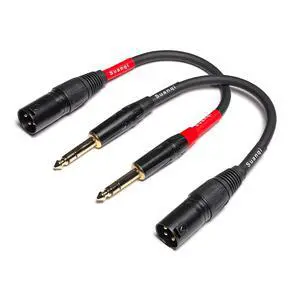 1/4 Inch TRS to XLR Male 6.35mm Balanced Signal Interconnect Microphone Cable Quarter inch to 3pin XLR Patch Cable 2Pack 8 inches 1/4 Inch TRS to XLR Male 6.35mm Balanced Signal Interconnect Microphone Cable Quarter inch to 3pin XLR Patch Cable 2Pack 8 inches