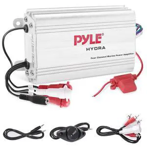 400W 4-Channel Hydra Marine Micro Amplifier - Waterproof - RCA Input - 3.5mm Jack - MP3 - Soft Turn On/Off - Volume Gain Level Remote Control - Power Protection - PLMRMP3A 400W 4-Channel Hydra Marine Micro Amplifier - Waterproof - RCA Input - 3.5mm Jack - MP3 - Soft Turn On/Off - Volume Gain Level Remote Control - Power Protection - PLMRMP3A