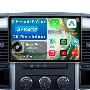 11.5 Inch 8 Core 4GB+64GB Car Radio Stereo for Dodge RAM 1500/2500/3500 2009-2012, 2K Touchscreen Android 13 Head Unit with Wireless CarPlay & Android Auto,1080P Backup Camera, GPS, SWC, AM/FM Radio 11.5 Inch 8 Core 4GB+64GB Car Radio Stereo for Dodge RAM 1500/2500/3500 2009-2012, 2K Touchscreen Android 13 Head Unit with Wireless CarPlay & Android Auto,1080P Backup Camera, GPS, SWC, AM/FM Radio
