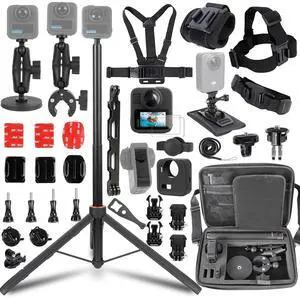 Accessories Kit for Gopro Max2,Included Carrying Case with Belt,135cm Selfie Stick Tripod,Handlebar Mount,Magnetic Mount,4 Pcs Body Strap Mount,Silicone case,Adhesive Sticker and Others Accessories Kit for Gopro Max2,Included Carrying Case with Belt,135cm Selfie Stick Tripod,Handlebar Mount,Magnetic Mount,4 Pcs Body Strap Mount,Silicone case,Adhesive Sticker and Others