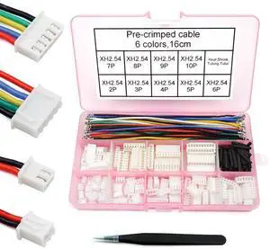 XH 2.54mm Connector Kit with pre-Crimped Cable Wire 2/3/4/5/6/7/8/9/10 Pin Housing JST Adapter Cable Compatible with JST-XH Connector XH 2.54mm Connector Kit with pre-Crimped Cable Wire 2/3/4/5/6/7/8/9/10 Pin Housing JST Adapter Cable Compatible with JST-XH Connector