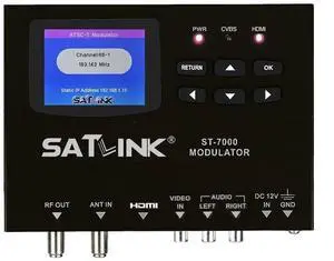 ST-7000 HDMI to RF Digital Modulator/Encoder Delivers 1080p HDMI Video to TVs as HD ATSC or QAM (J.83B) Channel via Coax Network ST-7000 HDMI to RF Digital Modulator/Encoder Delivers 1080p HDMI Video to TVs as HD ATSC or QAM (J.83B) Channel via Coax Network