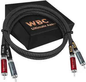 Ultimate - 1.5 Foot - Premium Audiophile RCA Cable Pair | 18 AWG - Ultra-Pure OFC - Ultra-Low-Capacitance (13pF/ft) - Silver-plated Pure-Copper RCA Plugs- Carbon Tweed Jacket Ultimate - 1.5 Foot - Premium Audiophile RCA Cable Pair | 18 AWG - Ultra-Pure OFC - Ultra-Low-Capacitance (13pF/ft) - Silver-plated Pure-Copper RCA Plugs- Carbon Tweed Jacket