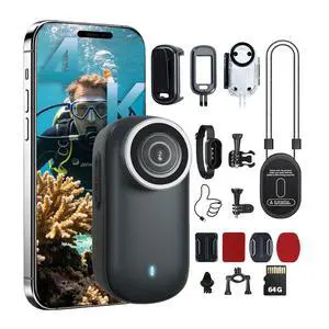 4K Mini Body Camera 64G Wearable Thumb Camera 360° Rotatable Magnetic Clip for Lecture Travel Pet Walking Outdoor Recording(Black) 4K Mini Body Camera 64G Wearable Thumb Camera 360° Rotatable Magnetic Clip for Lecture Travel Pet Walking Outdoor Recording(Black)