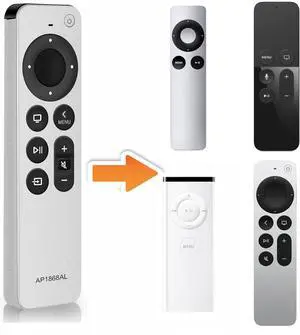 New Universal Remote Control for All Apple TV Remote, Replacement Compatible with Apple TV 4K/ Gen 1 2 3 4/ HD A2169 A1842 A1625 A1427 A1469 A1378 A1218 with Tv Control Function New Universal Remote Control for All Apple TV Remote, Replacement Compatible with Apple TV 4K/ Gen 1 2 3 4/ HD A2169 A1842 A1625 A1427 A1469 A1378 A1218 with Tv Control Function