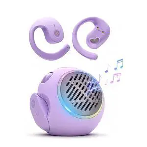 Purple Kids Wireless Open Ear Over the Ear Earbuds for Kids Ear Buds Air Bone Conduction Headphones Bluetooth Headset Small Mini Portable Bluetooth Speaker Purple Kids Wireless Open Ear Over the Ear Earbuds for Kids Ear Buds Air Bone Conduction Headphones Bluetooth Headset Small Mini Portable Bluetooth Speaker