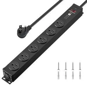 4000J Surge Protector Power Strip, Heavy Duty Metal 6 FT 14AWG | Extension Cord with Multiple Outlets, 15A 125V 1875W for Garage, Workshop, Workbench 4000J Surge Protector Power Strip, Heavy Duty Metal 6 FT 14AWG | Extension Cord with Multiple Outlets, 15A 125V 1875W for Garage, Workshop, Workbench
