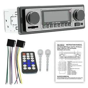 Classic Single Din Car Stereo with Bluetooth, Hands-Free Calling & Voice Control, FM Radio MP3 Player, USB/SD/AUX Port, Fast Charging, Includes Remote Control Classic Single Din Car Stereo with Bluetooth, Hands-Free Calling & Voice Control, FM Radio MP3 Player, USB/SD/AUX Port, Fast Charging, Includes Remote Control