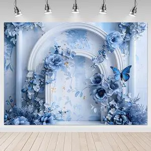 Blue Floral Backdrop - Something Blue Before I Do Bridal Shower Wedding Backdrops, Flowers Wedding Birthday Decorations Background Studio Props (Blue, 7x5ft) Blue Floral Backdrop - Something Blue Before I Do Bridal Shower Wedding Backdrops, Flowers Wedding Birthday Decorations Background Studio Props (Blue, 7x5ft)