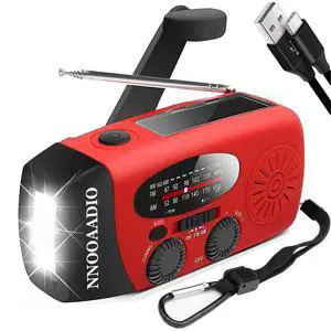 2000mAh SOS Alarm Emergency AM FM Weather Radio, 3LED Type-C Hand Crank Solar Battery Operated Portable Wind Up Radio Flashlight, Cell Phone Charger Survival Kit (Red) 2000mAh SOS Alarm Emergency AM FM Weather Radio, 3LED Type-C Hand Crank Solar Battery Operated Portable Wind Up Radio Flashlight, Cell Phone Charger Survival Kit (Red)