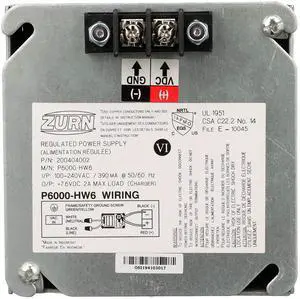 P6000-HW6 7.6VDC Hardwired Power Converter for 6VDC Flush Valves and Faucets, Steel P6000-HW6 7.6VDC Hardwired Power Converter for 6VDC Flush Valves and Faucets, Steel
