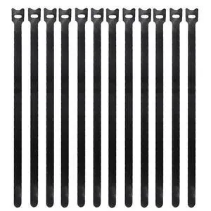 50Pcs 12" x 1/2" Reusable Cable Ties Microfiber Cloth Hook and Loop Straps | Black Network Wire Management Organizer, Length 12 inches, Width 1/2 inch 50Pcs 12" x 1/2" Reusable Cable Ties Microfiber Cloth Hook and Loop Straps | Black Network Wire Management Organizer, Length 12 inches, Width 1/2 inch