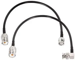 BNC Male to SO239 RG58 Cable 1ft UHF Female to BNC Adapter Jumper | 2-pack bnc to so239 jumper cable for VHF Radio Mobile to Base Antenna scanners SWR Meter BNC Male to SO239 RG58 Cable 1ft UHF Female to BNC Adapter Jumper | 2-pack bnc to so239 jumper cable for VHF Radio Mobile to Base Antenna scanners SWR Meter