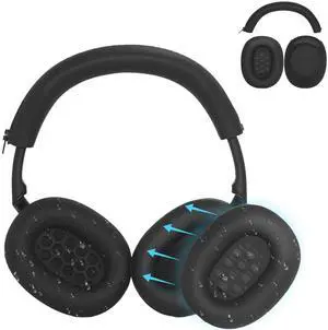 XM6 Sweat Covers Accessories for Sony WH-1000XM6 - Black | Soft Silicone Case, 2-in-1 Headphone Cover with Earpad Covers & Headband Cover, Sweatproof & Easy to Clean & Secure Fit XM6 Sweat Covers Accessories for Sony WH-1000XM6 - Black | Soft Silicone Case, 2-in-1 Headphone Cover with Earpad Covers & Headband Cover, Sweatproof & Easy to Clean & Secure Fit