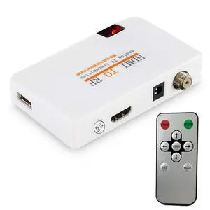HDMI RF Modulator VHF Coaxial Converter HD 1080P Input Coax Output Adapter w/Remote for Laptop PC PS4 PS5 VCR DVR Chromecast Blu-ray Roku Fire Stick Set-top Cable Box Digital Video to Analog NTSC TV HDMI RF Modulator VHF Coaxial Converter HD 1080P Input Coax Output Adapter w/Remote for Laptop PC PS4 PS5 VCR DVR Chromecast Blu-ray Roku Fire Stick Set-top Cable Box Digital Video to Analog NTSC TV