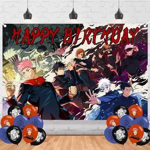 Jujutsu Manga Kaisen Birthday Party Decorations Banner Backdrop,Jujutsu Manga Kaisen Themed Banner Party Supplies for Kids Fans, Happy Birthday Photography Background Wall Decor Jujutsu Manga Kaisen Birthday Party Decorations Banner Backdrop,Jujutsu Manga Kaisen Themed Banner Party Supplies for Kids Fans, Happy Birthday Photography Background Wall Decor