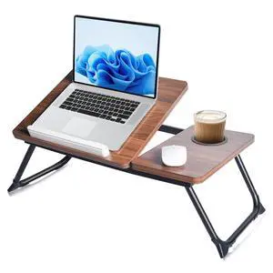 Adjustable Lap Desk for Bed - Portable Laptop Tray Table with Foldable Legs, Phone Slot & Cup Holder - Lightweight & Sturdy Breakfast, Work, Study Table for Sofa, Couch, Floor Adjustable Lap Desk for Bed - Portable Laptop Tray Table with Foldable Legs, Phone Slot & Cup Holder - Lightweight & Sturdy Breakfast, Work, Study Table for Sofa, Couch, Floor