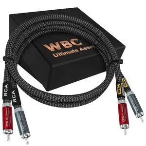 Ultimate - 5 Foot - Premium Audiophile RCA Cable Pair | 18 AWG - Ultra-Pure OFC - Ultra-Low-Capacitance (13pF/ft) - Silver-plated Pure-Copper RCA Plugs- Carbon Tweed Jacket Ultimate - 5 Foot - Premium Audiophile RCA Cable Pair | 18 AWG - Ultra-Pure OFC - Ultra-Low-Capacitance (13pF/ft) - Silver-plated Pure-Copper RCA Plugs- Carbon Tweed Jacket