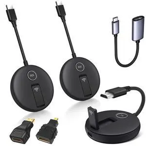 Wireless HDMI Two Receivers and One Transmitter,165FT/50M,@60fps | Up to 4 RX(TVs),2.4/5GHz Wirelessly Stream to Multiple Screens,HDMI Wireless Adapter for TV Box/DSLR Camera/Projector/Laptop Wireless HDMI Two Receivers and One Transmitter,165FT/50M,@60fps | Up to 4 RX(TVs),2.4/5GHz Wirelessly Stream to Multiple Screens,HDMI Wireless Adapter for TV Box/DSLR Camera/Projector/Laptop