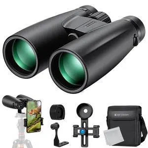 ® 12X50 Binoculars Telescope with Smartphone Adapter, Tripod Adapter, Cleaning Cloth, FMC Lens BAK4 Prism for Adults, HD Binoculars for Bird Watching Hunting Hiking Camping Travelling ® 12X50 Binoculars Telescope with Smartphone Adapter, Tripod Adapter, Cleaning Cloth, FMC Lens BAK4 Prism for Adults, HD Binoculars for Bird Watching Hunting Hiking Camping Travelling