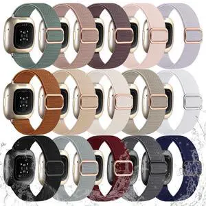Stretchy Bands Compatible with Fitbit Versa 4/Sense 2/Sense/Versa 3 | Water-Resistant Elastic Soft Nylon Sport Strap Compatible with Fitbit Versa 4 Bands Women/Sense 2 Bands/Sense/Versa 3,15 Pack Stretchy Bands Compatible with Fitbit Versa 4/Sense 2/Sense/Versa 3 | Water-Resistant Elastic Soft Nylon Sport Strap Compatible with Fitbit Versa 4 Bands Women/Sense 2 Bands/Sense/Versa 3,15 Pack