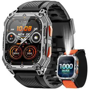 Military Smart Watches for Men, 2.01" HD Smartwatch with 1000 mAh Battery/2 Straps/Answer/Make Call/Led Flashlight/Heart Rate/Sleep Monitor, 100+ Sport Modes Fitness Tracker for Android/iPhone Military Smart Watches for Men, 2.01" HD Smartwatch with 1000 mAh Battery/2 Straps/Answer/Make Call/Led Flashlight/Heart Rate/Sleep Monitor, 100+ Sport Modes Fitness Tracker for Android/iPhone