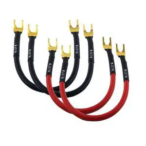 Fork Spade Plug to Spade Plug Speaker Jumper Cable,8AWG Y Plug to Y Plug Cable, for DIY Home Theater, Speaker etc 8in/4-Pack Fork Spade Plug to Spade Plug Speaker Jumper Cable,8AWG Y Plug to Y Plug Cable, for DIY Home Theater, Speaker etc 8in/4-Pack