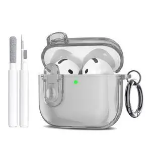 for Apple Airpods 4th Generation Case Cover(2024), Silicone Case with Cleaner Kit & Keychain Compatible with Airpods 4 case for Women,Men for Apple Airpods 4th Generation Case Cover(2024), Silicone Case with Cleaner Kit & Keychain Compatible with Airpods 4 case for Women,Men