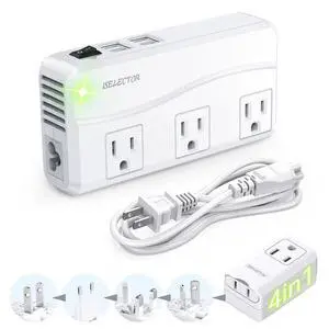 Voltage Converter 220V to 110V,Travel Converter Suitable for UK/AU/US/EU | European Travel Plug Adapter with 4 USB Ports, 3 AC Sockets,4-in-1 Adapter Voltage Converter 220V to 110V,Travel Converter Suitable for UK/AU/US/EU | European Travel Plug Adapter with 4 USB Ports, 3 AC Sockets,4-in-1 Adapter
