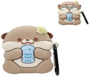 Case Compatible with Airpods Pro/Pro2, 3D Cute Kawaii Baby Otter Design Keychain Case Cover, Portable Earbuds Accessories Soft Silicone Shockproof Wireless Earphone Protector with Hook Case Compatible with Airpods Pro/Pro2, 3D Cute Kawaii Baby Otter Design Keychain Case Cover, Portable Earbuds Accessories Soft Silicone Shockproof Wireless Earphone Protector with Hook