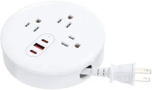 2 Prong Power Strip, Retractable Travel Power Strip, 4 ft Extension Cord with 3 Outlets 3 USB Ports (2 USB C), Charging Station for Dorm Office, No Surge Protector for Cruise Travel Essentials 2 Prong Power Strip, Retractable Travel Power Strip, 4 ft Extension Cord with 3 Outlets 3 USB Ports (2 USB C), Charging Station for Dorm Office, No Surge Protector for Cruise Travel Essentials