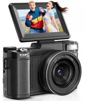 Digital Camera 5K, 64MP Cameras for Photography, YouTube Vlogging, 18X Zoom UHD Autofocus Compact Point and Shoot Flip Screen Camera with 64GB SD Card, 2 Batteries, Small Photo Camera for Kids, Teen Digital Camera 5K, 64MP Cameras for Photography, YouTube Vlogging, 18X Zoom UHD Autofocus Compact Point and Shoot Flip Screen Camera with 64GB SD Card, 2 Batteries, Small Photo Camera for Kids, Teen