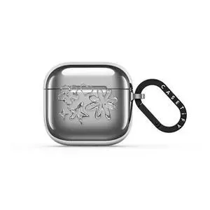 Mirror AirPods (4th Gen) Case with Ring - Chrome Doodles - Silver Mirror AirPods (4th Gen) Case with Ring - Chrome Doodles - Silver