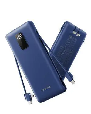 10000mAh Portable Charger with Built-in Cables and AC Wall Plug 10000mAh Portable Charger with Built-in Cables and AC Wall Plug
