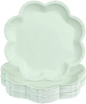 30 Pcs Sage Green Paper Plates 9 Inch, Sage Green Scalloped Dinner Paper Plates, Disposable Wedding Plates Cute Dessert Plates for Baby Shower, Wedding, Birthday, Bridal Shower 30 Pcs Sage Green Paper Plates 9 Inch, Sage Green Scalloped Dinner Paper Plates, Disposable Wedding Plates Cute Dessert Plates for Baby Shower, Wedding, Birthday, Bridal Shower