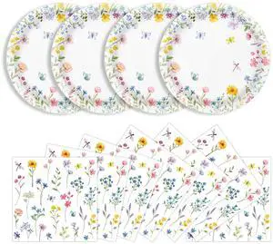 40 Pcs Wildflower Plates and Napkins Party Supplies, Spring Floral Paper Plates and Napkins Disposable Tableware Set for Picnic Wedding Birthday Baby Shower Tea Party Serve 20 (Wildflower) 40 Pcs Wildflower Plates and Napkins Party Supplies, Spring Floral Paper Plates and Napkins Disposable Tableware Set for Picnic Wedding Birthday Baby Shower Tea Party Serve 20 (Wildflower)
