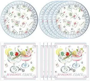 40Pcs Mahjong Party Plates and Napkins Tableware Set, Mahjong Party Supplies Disposable Table Decor for Home Party, Special Events, Bridal Showers, Wedding, Anniversary & Birthday Serves 24 Guests 40Pcs Mahjong Party Plates and Napkins Tableware Set, Mahjong Party Supplies Disposable Table Decor for Home Party, Special Events, Bridal Showers, Wedding, Anniversary & Birthday Serves 24 Guests