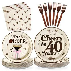 96 Pcs Espresso Martini 40th Birthday Decorations, Serves 24 96 Pcs Espresso Martini 40th Birthday Decorations, Serves 24