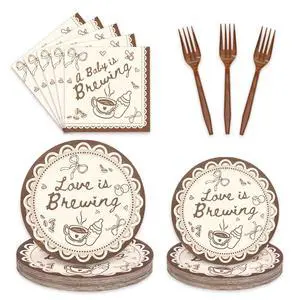 96 Pcs A Baby is Brewing Party Supplies Kit Love Is Brewing Baby Shower Tableware Set Disposable Dinnerware Paper Napkin Plate Fork for 24 Guest Party Dinnerware Decor 96 Pcs A Baby is Brewing Party Supplies Kit Love Is Brewing Baby Shower Tableware Set Disposable Dinnerware Paper Napkin Plate Fork for 24 Guest Party Dinnerware Decor