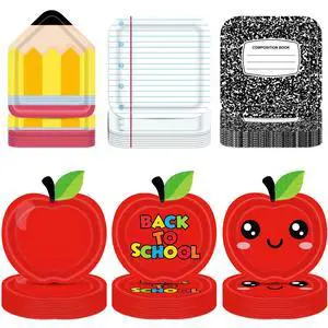 60PCS Back to School Party Paper Plates for Kids First Day of School Season Party Decor Disposable Paper Apple Notebook Theme Plates Tableware Decor for Kids Birthday Graduation Gathering Supplies 60PCS Back to School Party Paper Plates for Kids First Day of School Season Party Decor Disposable Paper Apple Notebook Theme Plates Tableware Decor for Kids Birthday Graduation Gathering Supplies