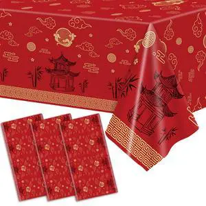 Hibachi Table Covers 3 Pack Japanese Disposable Plastic Tablecloth 54x108 Inch Chinese Decorations Cultural Tableware Spring Festival Plastic Table Cover for New Year Asian PartyRed Hibachi Table Covers 3 Pack Japanese Disposable Plastic Tablecloth 54x108 Inch Chinese Decorations Cultural Tableware Spring Festival Plastic Table Cover for New Year Asian PartyRed