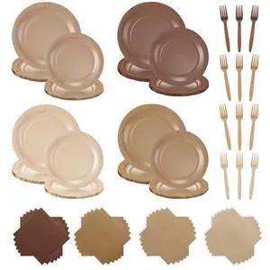 Tableware Include 9 '' and 7'' Paper Party Plates Disposable Cocktail Napkins Plastic Forks Dinnerware for Baby Shower Wedding Birthday Tea Party Supplies Tableware Include 9 '' and 7'' Paper Party Plates Disposable Cocktail Napkins Plastic Forks Dinnerware for Baby Shower Wedding Birthday Tea Party Supplies