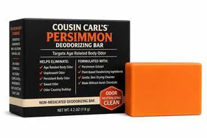 Persimmon Deodorizing Soap, Plant-Based Cleanser, 5 oz Persimmon Deodorizing Soap, Plant-Based Cleanser, 5 oz