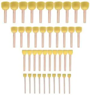 40 Pcs Round Sponges Brush Set 4 Sizes DIY Painting Tools Yellow 40 Pcs Round Sponges Brush Set 4 Sizes DIY Painting Tools Yellow