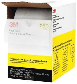 Easy Trap Sweep and Dust Sheets, 1 Roll of 60 8" x 6" Sheets, Disposable Easy Sweep Floor Duster, Picks Up 8x More Dirt, Dust, Sand, Hair, Works on Dry or Wet Surfaces, Hardwood Floors, 59152W Easy Trap Sweep and Dust Sheets, 1 Roll of 60 8" x 6" Sheets, Disposable Easy Sweep Floor Duster, Picks Up 8x More Dirt, Dust, Sand, Hair, Works on Dry or Wet Surfaces, Hardwood Floors, 59152W