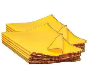 (60235) 13" x 24" 100% Cotton Fully Hemmed Yellow Flannel Dust Cloths, Pack of 12, Won't Scratch Fine surfaces, Great for Automotive, Polishing, Cleaning, Machine Washable (60235) 13" x 24" 100% Cotton Fully Hemmed Yellow Flannel Dust Cloths, Pack of 12, Won't Scratch Fine surfaces, Great for Automotive, Polishing, Cleaning, Machine Washable